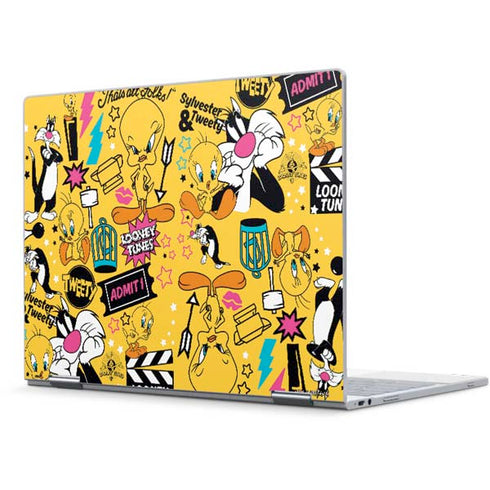 Looney Tunes Tweety and Sylvester Patches Pixelbook Skin